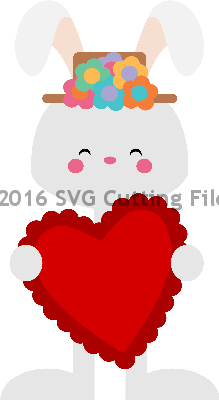 Bunny Heart in Floral Hat